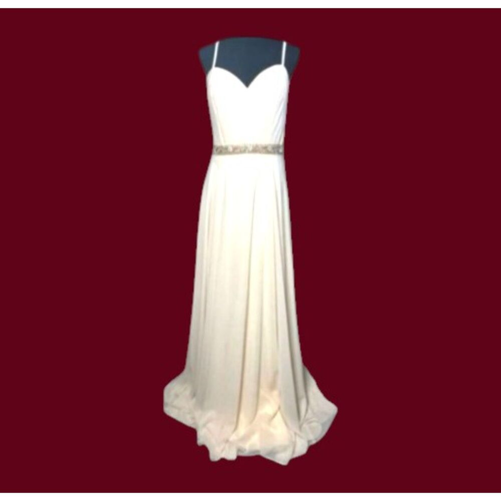 NWT Cinderella Divine Peaches and Cream with Beaded Gold Belt sz 12